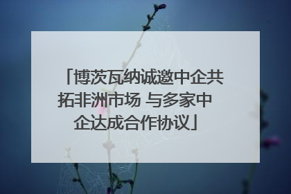 博茨瓦纳诚邀中企共拓非洲市场 与多家中企达成合作协议