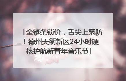 全链条锁价，舌尖上筑防！德州天衢新区24小时硬核护航新青年音乐节