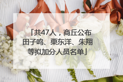 共47人，商丘公布田子鸣、栗东洋、朱翔等拟加分人员名单