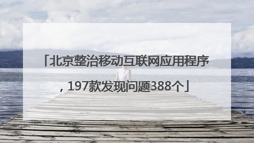 北京整治移动互联网应用程序，197款发现问题388个