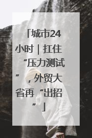 城市24小时｜扛住“压力测试”，外贸大省再“出招”