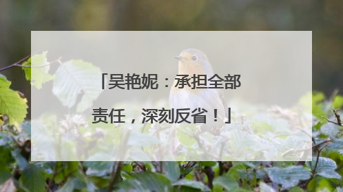 吴艳妮：承担全部责任，深刻反省！