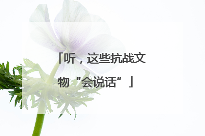 听，这些抗战文物“会说话”