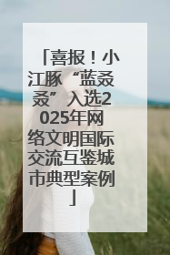 喜报！小江豚“蓝叒叒”入选2025年网络文明国际交流互鉴城市典型案例