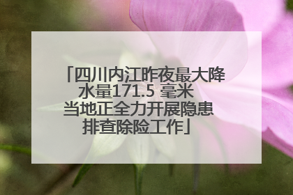 四川内江昨夜最大降水量171.5 毫米 当地正全力开展隐患排查除险工作