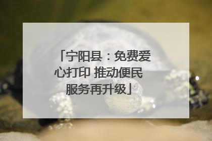 宁阳县：免费爱心打印 推动便民服务再升级