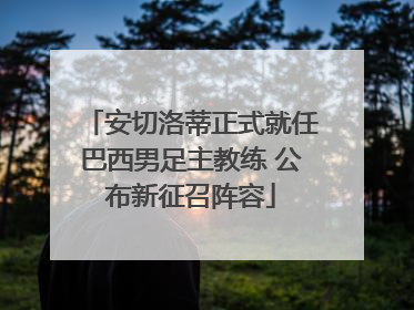 安切洛蒂正式就任巴西男足主教练 公布新征召阵容