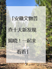 安徽文物普查十大新发现揭晓！一起来看看