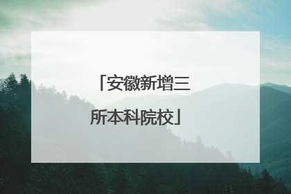 安徽新增三所本科院校