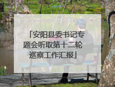 安阳县委书记专题会听取第十二轮巡察工作汇报