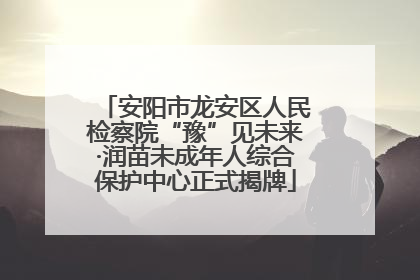 安阳市龙安区人民检察院“豫”见未来·润苗未成年人综合保护中心正式揭牌