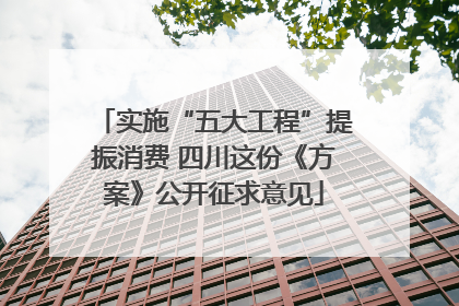 实施“五大工程”提振消费 四川这份《方案》公开征求意见