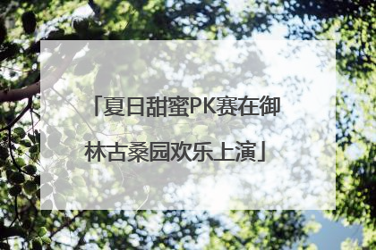 夏日甜蜜PK赛在御林古桑园欢乐上演