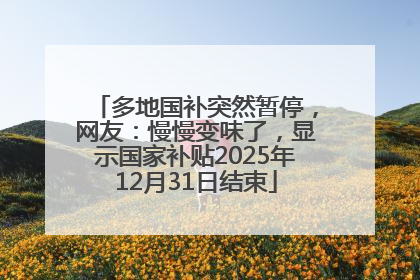 多地国补突然暂停，网友：慢慢变味了，显示国家补贴2025年12月31日结束