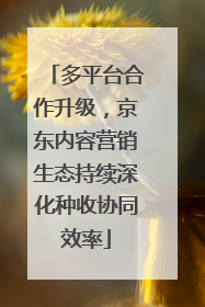 多平台合作升级，京东内容营销生态持续深化种收协同效率