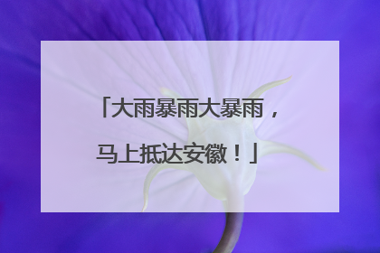 大雨暴雨大暴雨，马上抵达安徽！