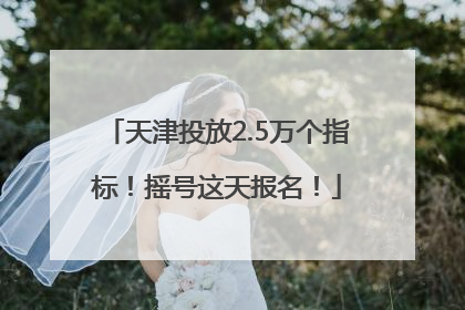 天津投放2.5万个指标！摇号这天报名！