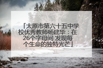 太原市第六十五中学校优秀教师杨建华：在26个字母间 发现每个生命的独特光芒