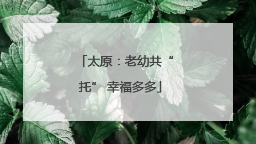 太原：老幼共“托” 幸福多多