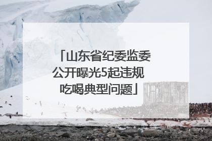 山东省纪委监委公开曝光5起违规吃喝典型问题