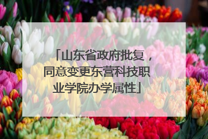 山东省政府批复，同意变更东营科技职业学院办学属性