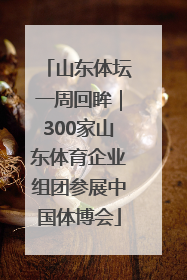 山东体坛一周回眸｜300家山东体育企业组团参展中国体博会