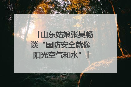 山东姑娘张昊畅谈“国防安全就像阳光空气和水”