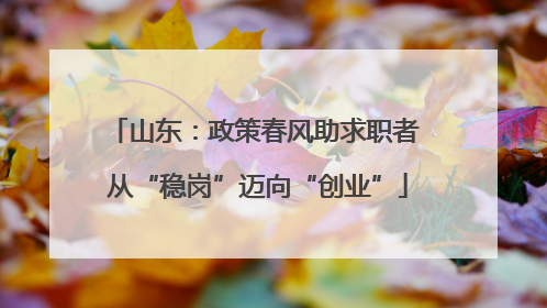山东：政策春风助求职者 从“稳岗”迈向“创业”