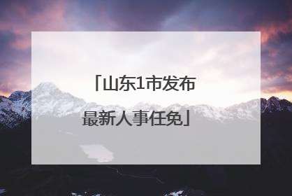 山东1市发布最新人事任免