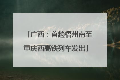 广西：首趟梧州南至重庆西高铁列车发出
