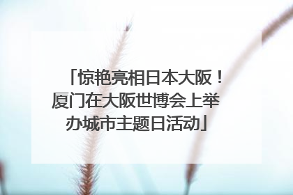 惊艳亮相日本大阪！厦门在大阪世博会上举办城市主题日活动