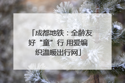 成都地铁：全龄友好“童”行 用爱编织温暖出行网