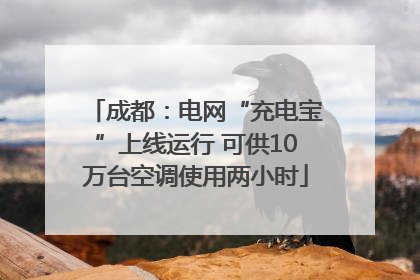 成都：电网“充电宝”上线运行 可供10万台空调使用两小时