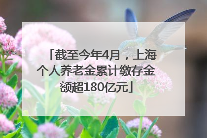 截至今年4月，上海个人养老金累计缴存金额超180亿元