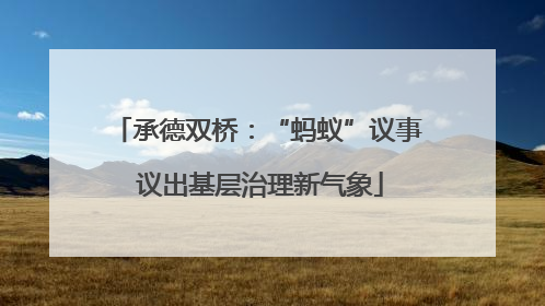 承德双桥：“蚂蚁”议事 议出基层治理新气象