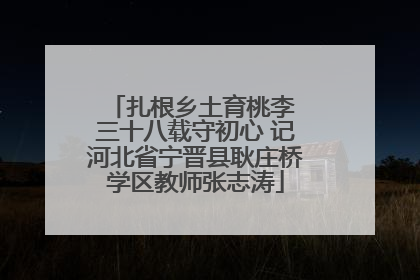 扎根乡土育桃李 三十八载守初心 记河北省宁晋县耿庄桥学区教师张志涛