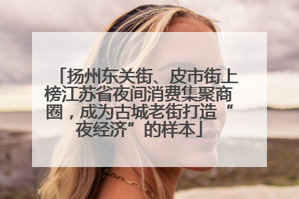 扬州东关街、皮市街上榜江苏省夜间消费集聚商圈，成为古城老街打造“夜经济”的样本