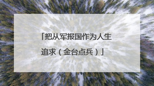 把从军报国作为人生追求（金台点兵）