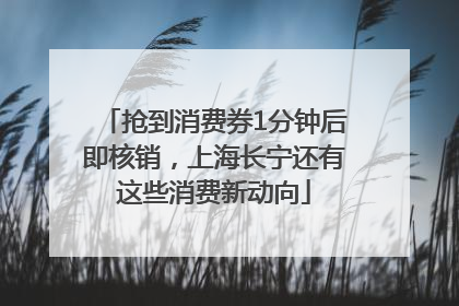 抢到消费券1分钟后即核销，上海长宁还有这些消费新动向
