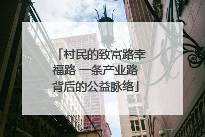 村民的致富路幸福路 一条产业路背后的公益脉络