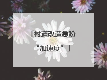 村道改造急盼“加速度”