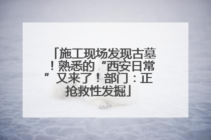 施工现场发现古墓！熟悉的“西安日常”又来了！部门：正抢救性发掘