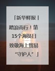 新华鲜报丨踏浪而行！第15个海员日致敬海上贸易“守护人”