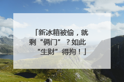 新冰箱被偷，就剩“俩门”？如此“生财”得拘！