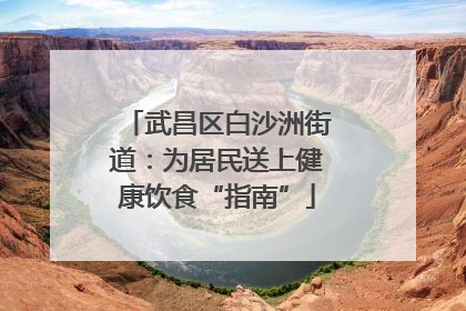 武昌区白沙洲街道：为居民送上健康饮食“指南”