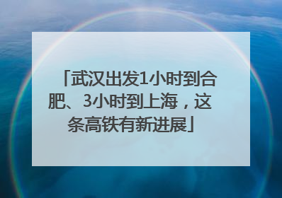 武汉出发1小时到合肥、3小时到上海，这条高铁有新进展