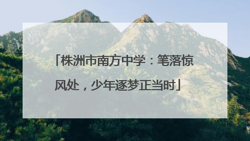 株洲市南方中学：笔落惊风处，少年逐梦正当时
