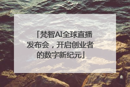 梵智AI全球直播发布会，开启创业者的数字新纪元