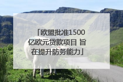 欧盟批准1500亿欧元贷款项目 旨在提升防务能力