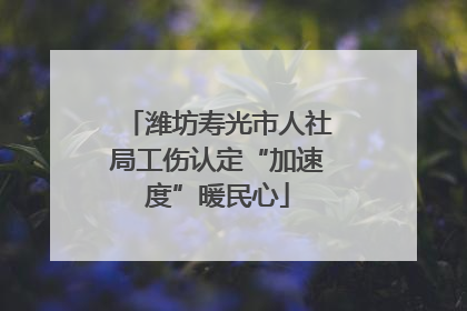 潍坊寿光市人社局工伤认定“加速度”暖民心